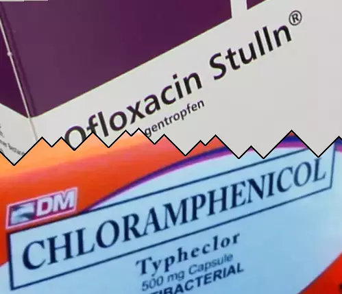 Ofloksasiini vs Kloramfenikoli